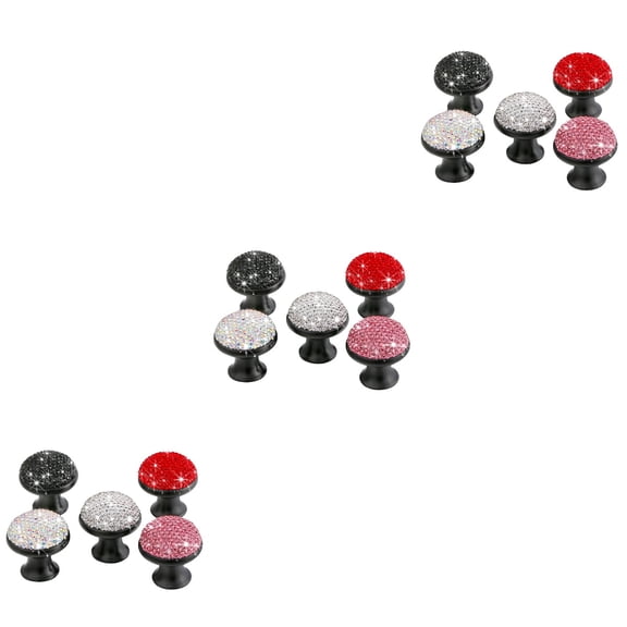 3 PCS Shining Alloy Door Knobs Black Handles Drawer Cabinet White