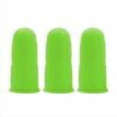 3 PCS Silicone Finger Cots Cut Resistant Protector,Heavy-Duty Cut Resistant Finger Protectors,Reusable Anti-Slip Silicone Finger Sleeves,Anti-Scald And Insulation Cover for Kitchen,Work (Green)