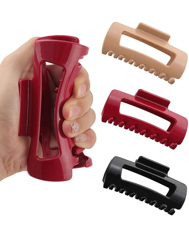 3 PCS Silicone Flexible Hair Claw Clips for Women Soft Bendable Claw ...