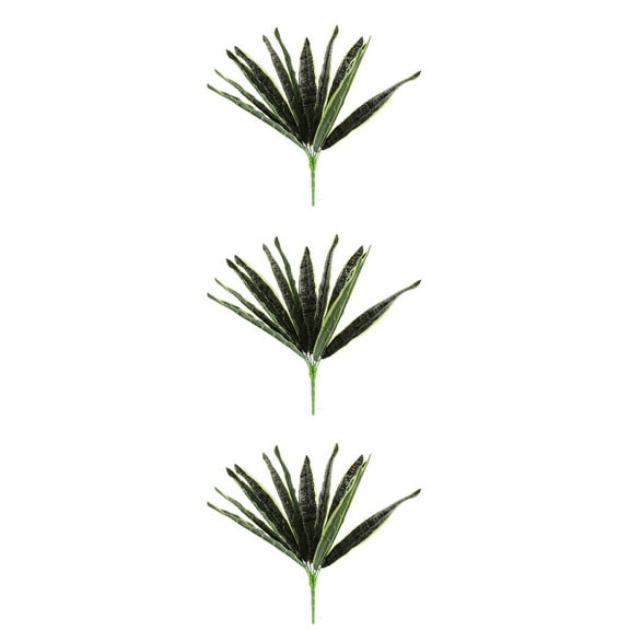 3 PCS Simulated Tiger Orchid Potted Plant Toy Leaf Faux Plants Indoor