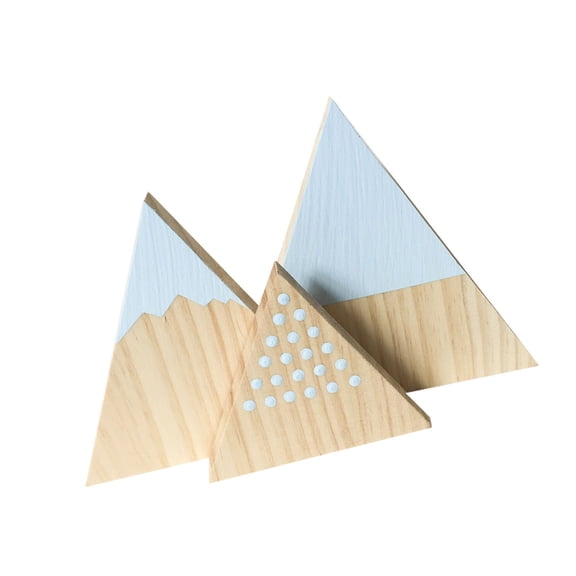 3 PCS Simulation Mountain Ornament Triangular Floating Shelf with Drawers Blue