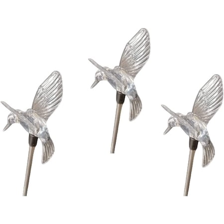 3 PCS Solar Color Changing HUMMINGBIRD WING UP Style Garden Stake Light