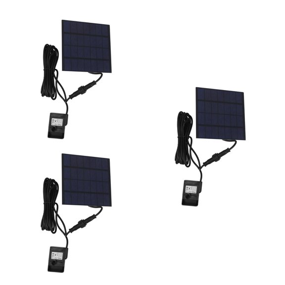 3 PCS Solar Fountain Pump Garden Water Powered Pool Submersible Black