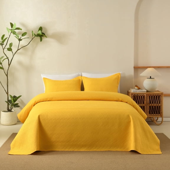 3 PCS Solid Color Ultrasonic Lightweight Quilt Bedspread Set, Breathable Bed Cover, Modern All Season Bedding