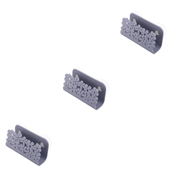 FONDOTIN 3-Piece Sink Organizer Set with Grey PP Sponge Holder and Drain Rack for Efficient Kitchen Draining