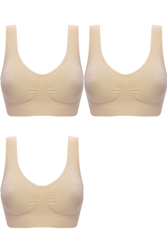 3 PCS Sports Bras for Womens Wirefree Seamless Breathable and Comfortable Racerback Sports Bra