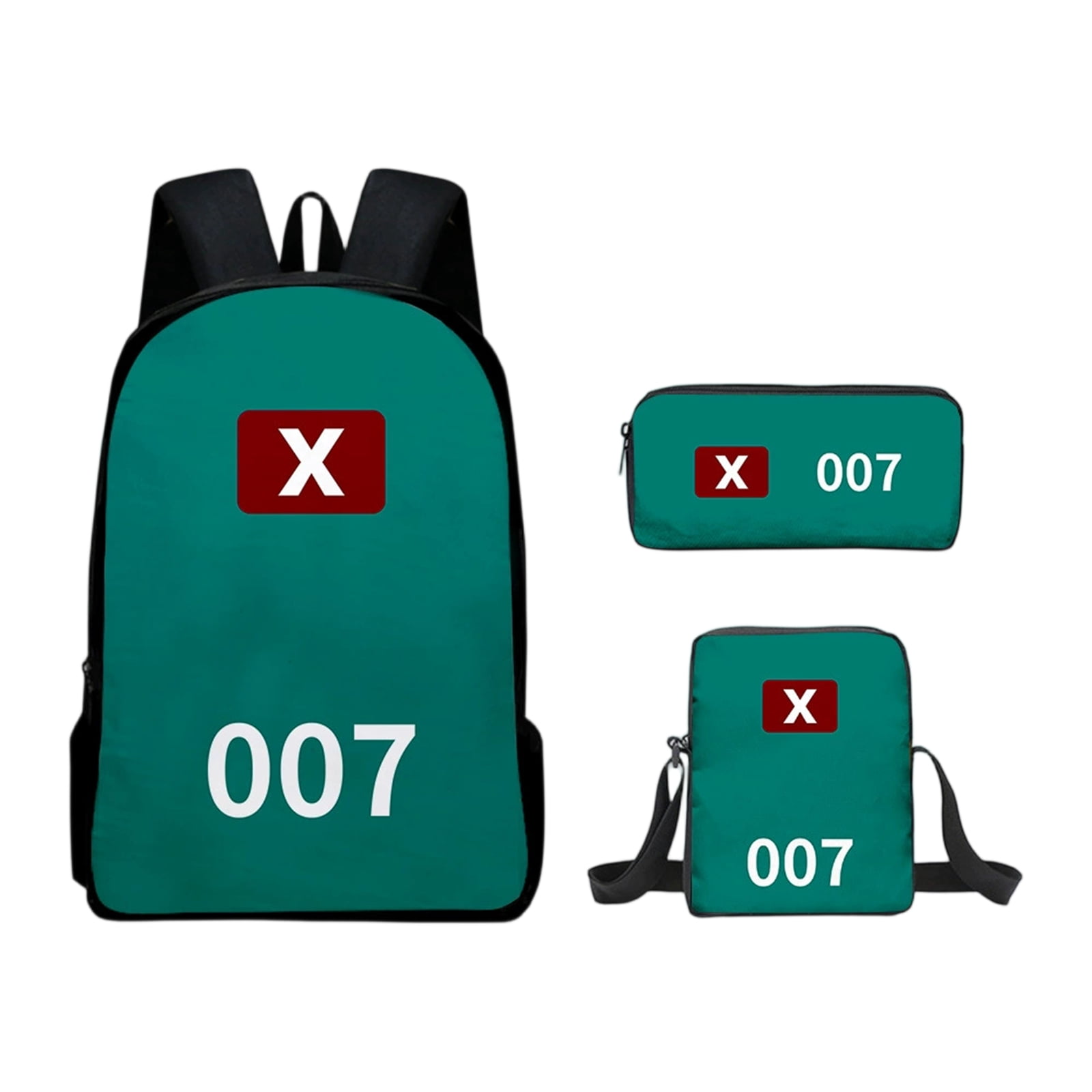 3 PCS Squid Game Backpack - Squid Player 007 Cosplay Mini Backpack ...