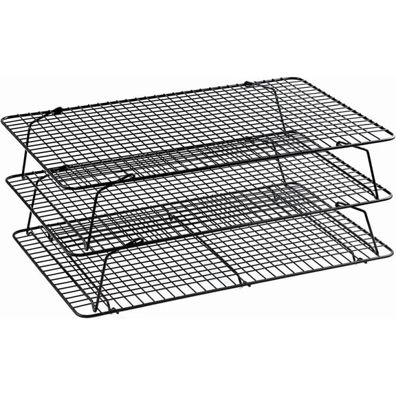 3 PCS Stackable Cooling Rack -16 x 10 Inch Wire Rack, Heavy Duty Stainless Steel Baking Racks, Cooling Racks for Cooking and Baking Cookie Pizza Cake, Oven and Dishwasher Safe