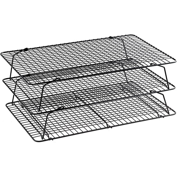 3 PCS Stackable Cooling Rack -16 x 10 Inch Wire Rack, Heavy Duty Stainless Steel Baking Racks, Cooling Racks for Cooking and Baking Cookie Pizza Cake, Oven and Dishwasher Safe