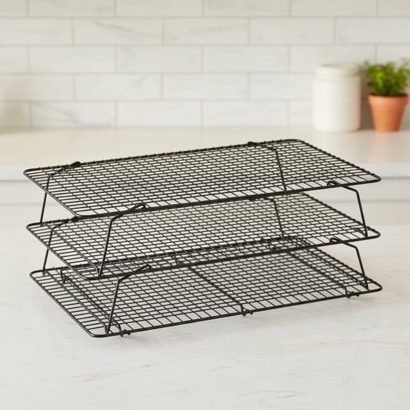 3 PCS Stackable Cooling Rack, Wire Rack, Heavy Duty Stainless Steel Baking Racks, Cooling Racks for Cooking and Baking Cookie Pizza Cake, Oven and Dishwasher Safe