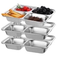 thumbnail image 1 of 3 Pack Stainless Steel Snack Containers - 4 Compartments Bento Snack Boxes, Reusable Meal Prep Lunch Containers, Divided Food Fruits Storage Container for School Home Travel, 1 of 5