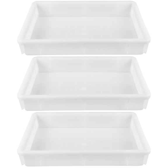 3 PCS Storage Box Boxes Airtight Crate Clothes Bins Toy White