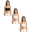 thumbnail image 1 of 3 PCS Strapless Bra Teen Strapless Bandeau Bra for Girls 10-12 12-14 14-16 Wireless Side Support With Dual-Color Adjustable Straps, 1 of 6