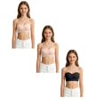 thumbnail image 1 of 3 PCS Strapless Bra Teen Strapless Bandeau Bra for Girls 10-12 12-14 14-16 Wireless Side Support With Dual-Color Adjustable Straps, 1 of 6