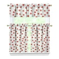thumbnail image 1 of 3 PCS Strawberry Kitchen Curtains Set with Valance - Cute Red Kawaii Tier Curtains for Windows, Sweet Fruity Farmhouse Caf Curtains (54x18" + 2x27.5x36"), 1 of 1