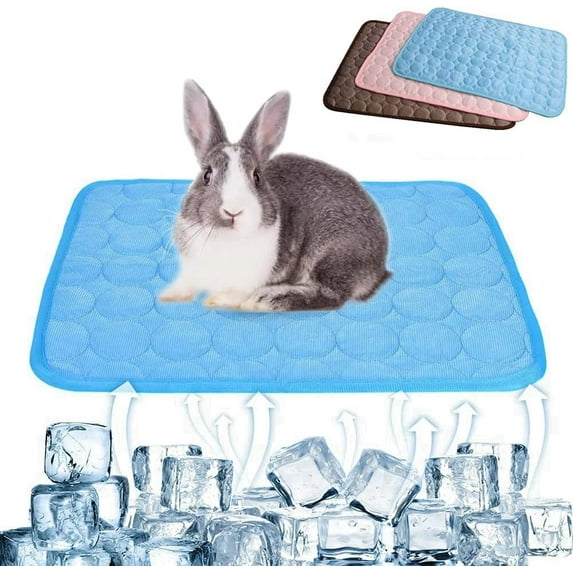 3 PCS Summer Cooling Mat for Rabbit, Washable Guinea Pig Bed, Breathable Ice Silk Self-Cooling Blanket Bed Mat for Rabbits Guinea Pigs Chinchillas Ferret Small Animal
