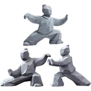3 PCS Tai Chi Statues, Yin Yang Figurine for Home Decor, Meditation Zen Sculpture, Feng Shui Gift, Handcrafted Sandstone Artwork for Office Bookshelf Desktop Decor Style All