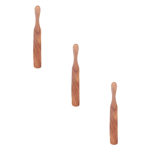 3 PCS Teak Wooden Spatula Set, Food-Grade Flat Kitchen Cooking Tools, Durable & Eco-Friendly Wooden Utensils for Stirring, Flipping, Serving & Baking, Safe on Non-Stick Surfaces (28.2×3.8 cm)