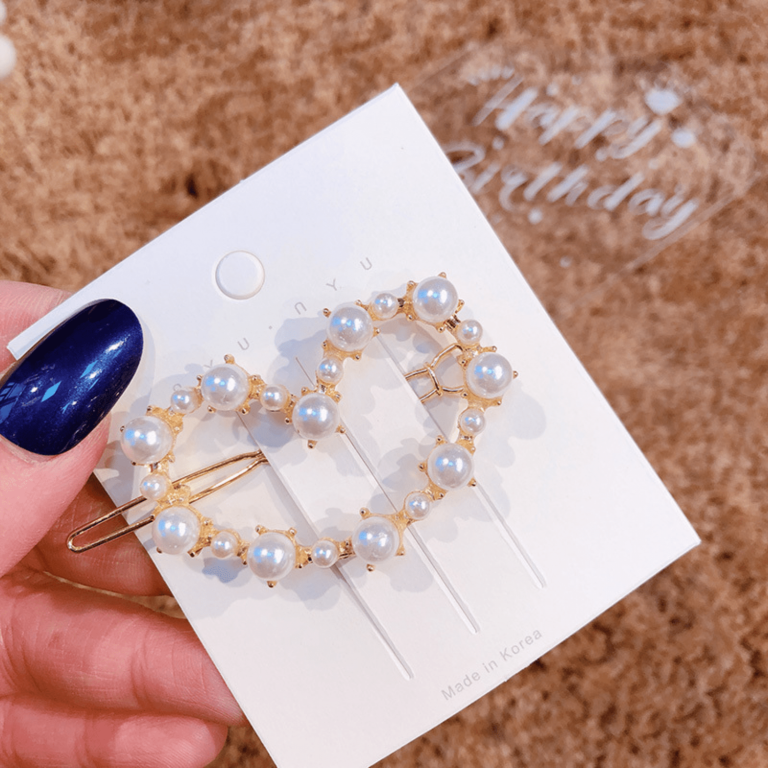 3 PCS Temperament Pearl Hair Side Clip Simple Hair Side Clip Bangs ...