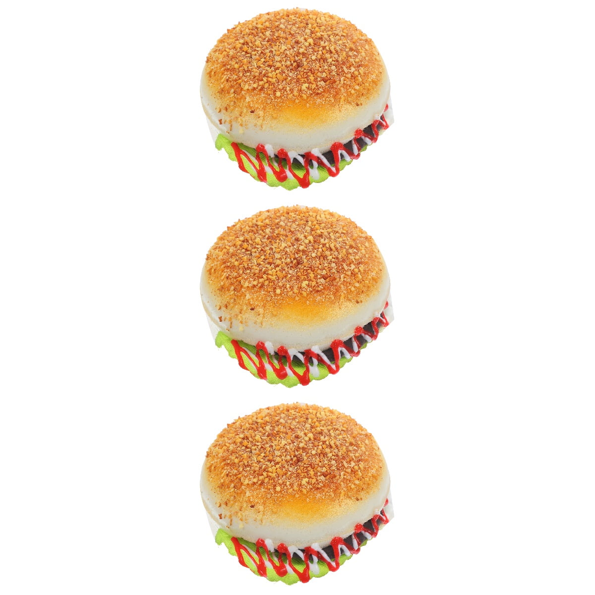 3 PCS Toy Models Realistic Food Fake Hamburger Simulated Hamburger ...