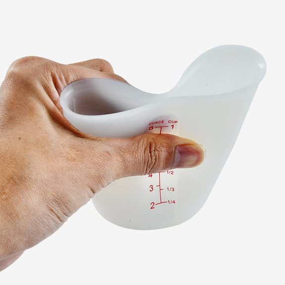 3 PCS Translucent Silicone Measuring Cups with Marking Ounce/ML Squeeze and Pour Set