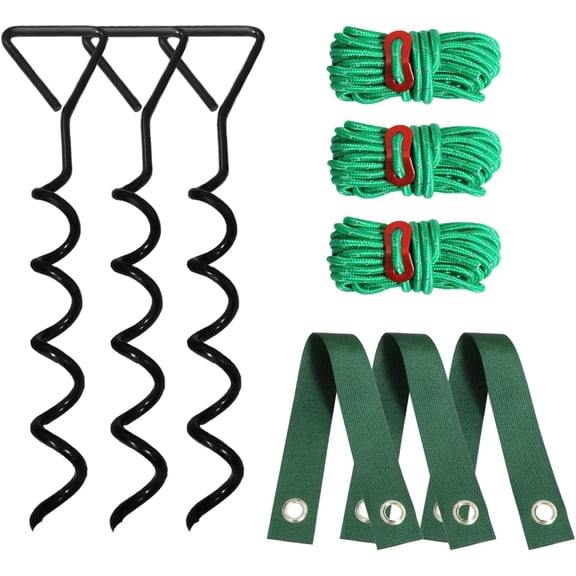 3 PCS Tree Stakes and Supports, Heavy Duty Tree Stake Kit, Steel Spiral Tree Straightening Kit for Young Leaning Trees Against Strong Wind Bad Weather