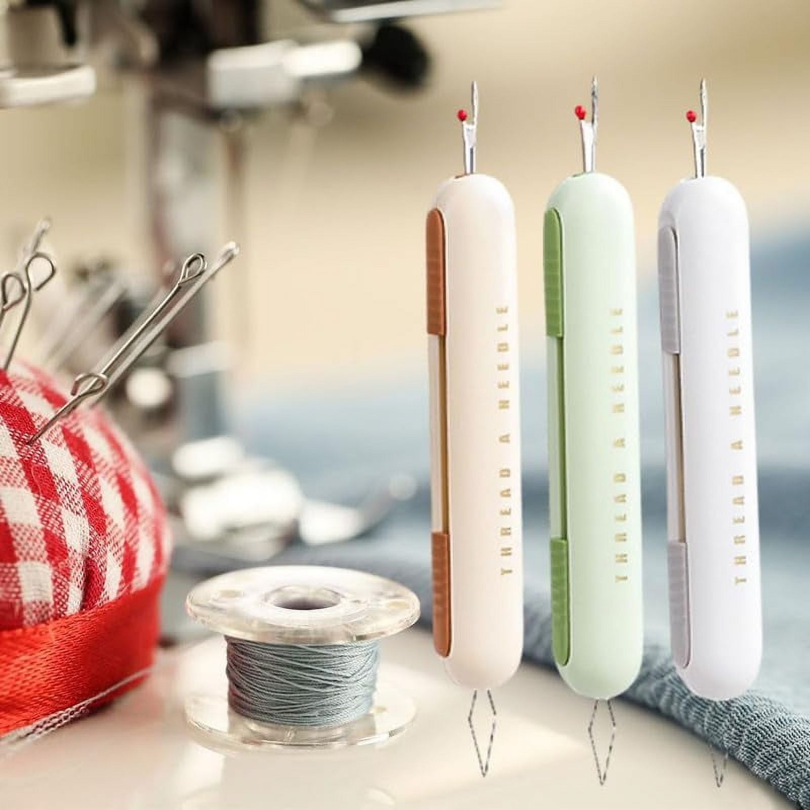3 PCS Upgraded Seam Ripper, 2024 New 2 in 1 Needle Threader Seam Ripper for Sewing, Threading and Seam Remover Seam Ripper Tool for Sewing Crafting Knitting Thread Removing Supplies
