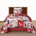 thumbnail image 1 of 3 PCS Vintage Christmas Patchwork Quilt Set – Reversible Holiday Bedspread, 1 of 13