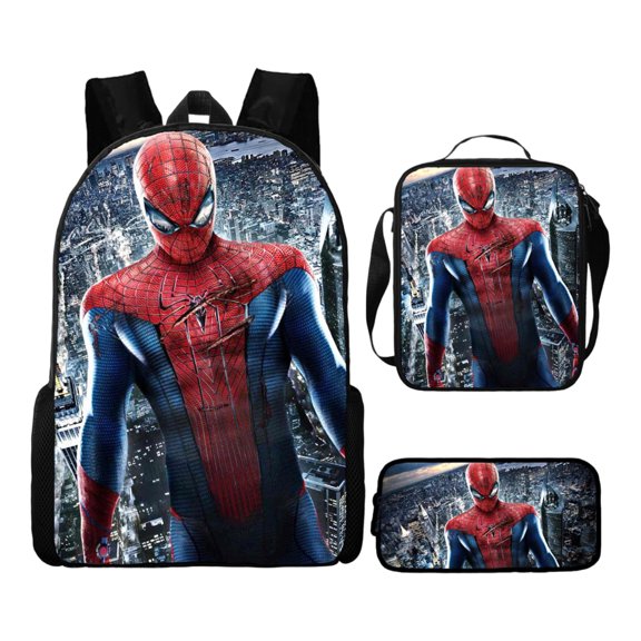 3 PCS Waterproof Lightweight Peter Hero Backpack, Back to School Supplies Travel Laptop Backpack Cartoon Print School Bag College Backpack Traveling Backpack Large Shoulder Bag for Teens Students #I