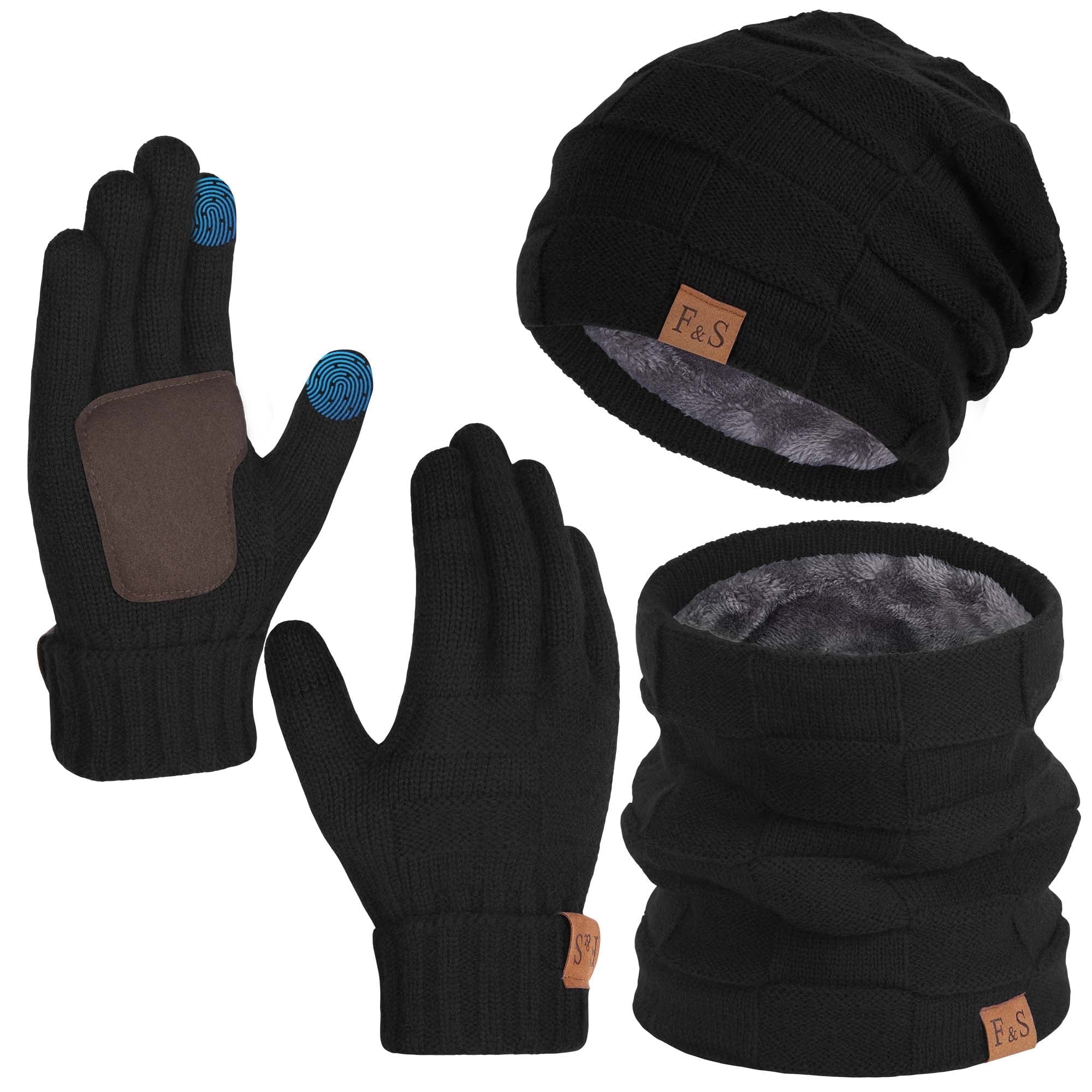 Winter Beanie, Scarf & Touchscreen Gloves Set, Warm Knit  display picture 1