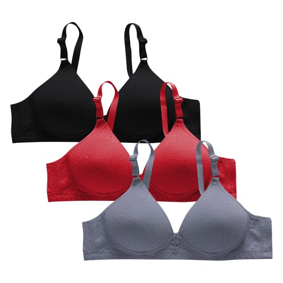 3 PCS Women Sport Bra Trendy Full Coverage Bras Set Lady Wireless Supportive Brassiere Breathable Underwear High Stretch Everyday Bras 2025