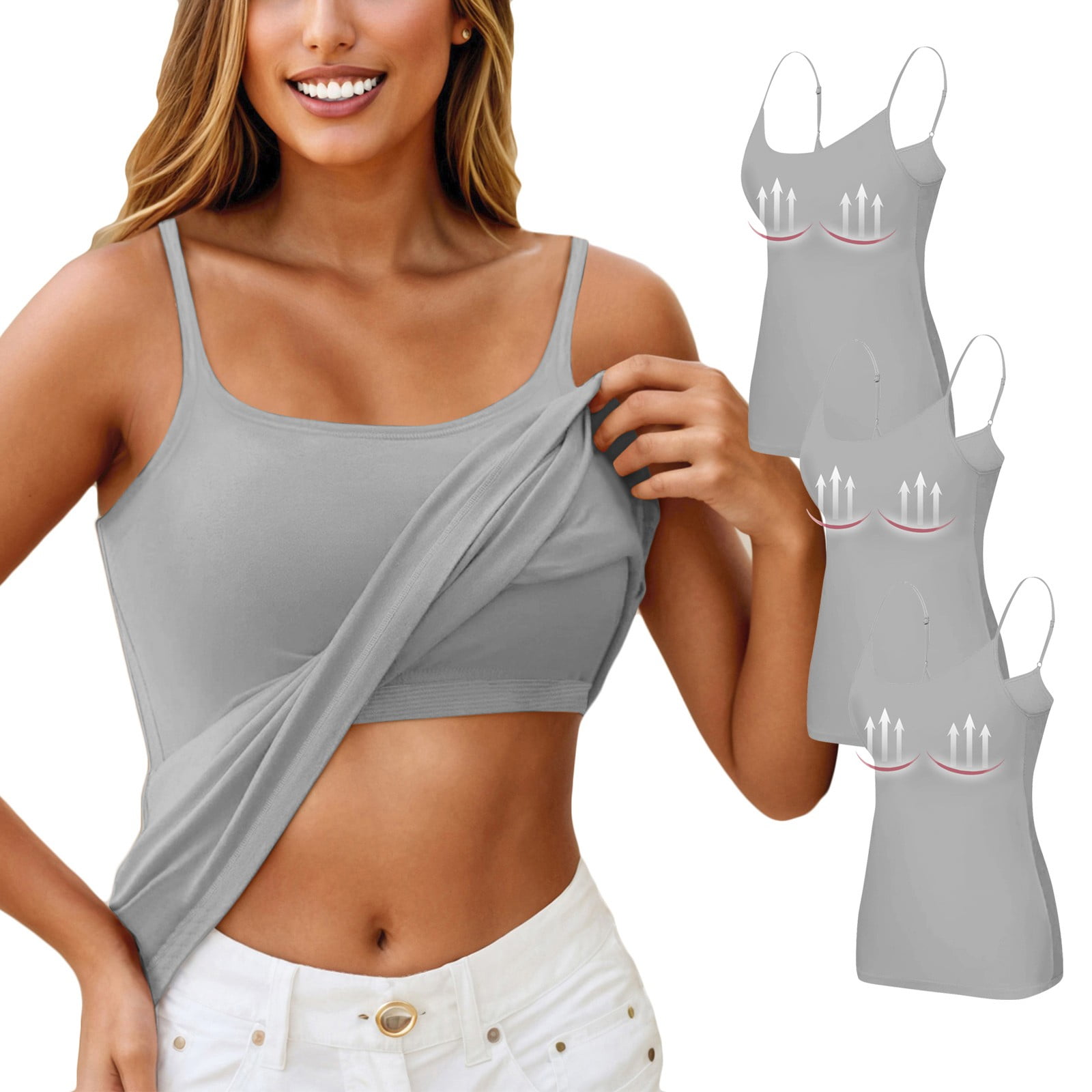 MathCat Workout Tops For Women With Built In Bra Camisole - View #4