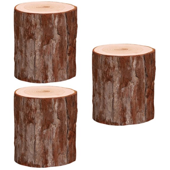 Set of 3 Wooden Stake Candle Holders Decorative Log Stools for Tea Lights Home Decor