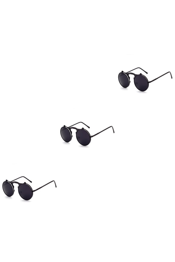 3-Pack Red Protective Sunglasses Cases with Black Frame, Handheld Eyewear Accessories for Men and Women