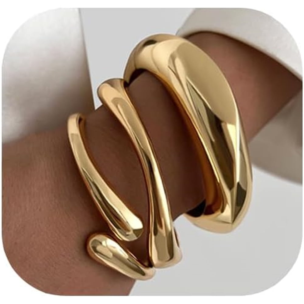 Türkiye Yowivon Gold Bangles Bracelet for Women, Irregular