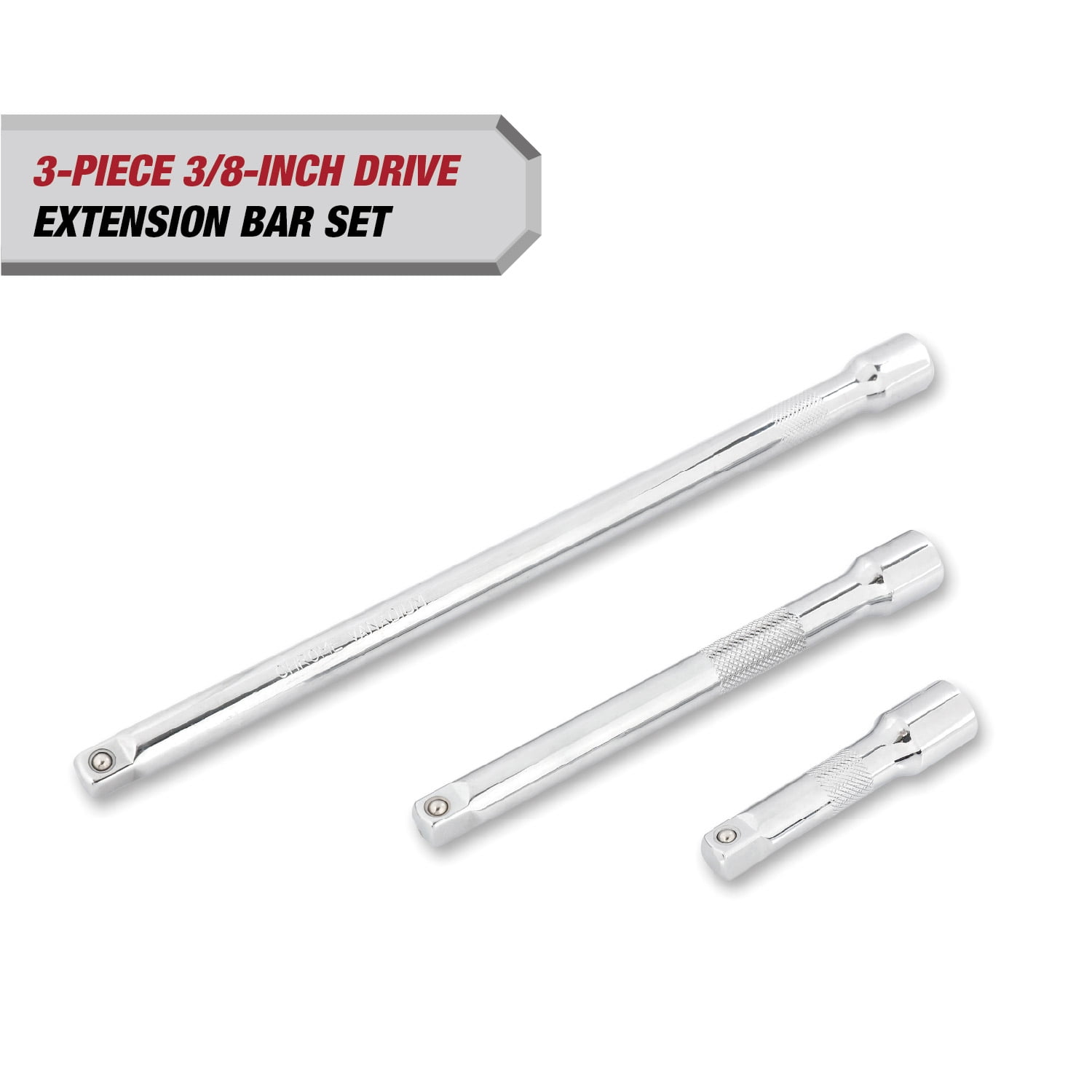 Hyper Tough 3/8-inch Socket Extension Set, 3, 6, & 10-inch - Walmart.com