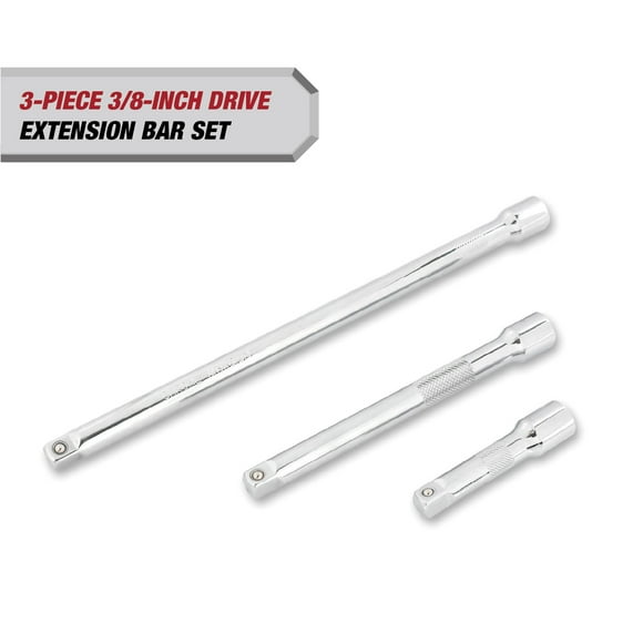 Hyper Tough 3/8-inch Socket Extension Set, 3, 6, & 10-inch