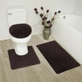 thumbnail image 1 of 3 PIECE BROWN STONE OVAL BATHROOM DESIGN SUPER SOFT COZZY ANTI SLIP WASHABLE INCLUDES : 1 Bath Math 18"X 30" 1 Contour Mat 18"X 18" 1 Lid Cover 18"X 18", 1 of 1