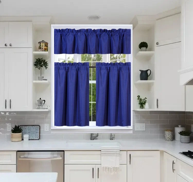 Royal Panel Window Royal K3 3pk Window Curtain Set, 30x36 Panels + 60x14 Valance - Walmart.com