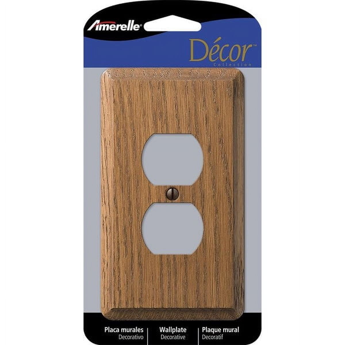 3-PK Amerelle Contemporary 1 gang Wood Duplex Outlet Wall Plate