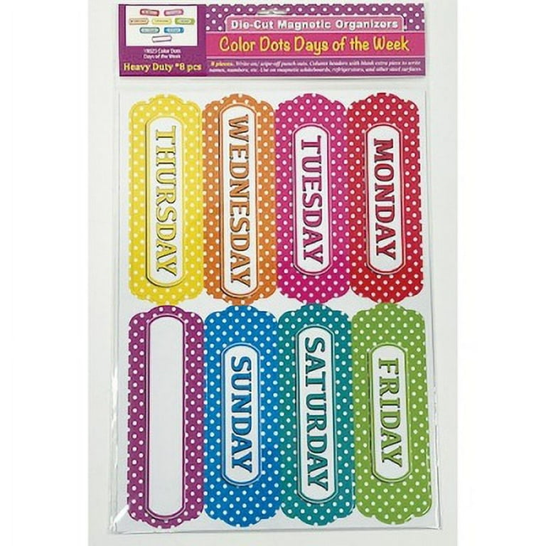 Ashley Magnetic Chalkboard Days of the Week - 8 - Die-cut, Write on/Wipe off - 1 Each - Multicolor Ashley Magnetic Chalkboard Days of the Week - 8 - Die-cut, Write on/Wipe off - 1 Each - Multicolor