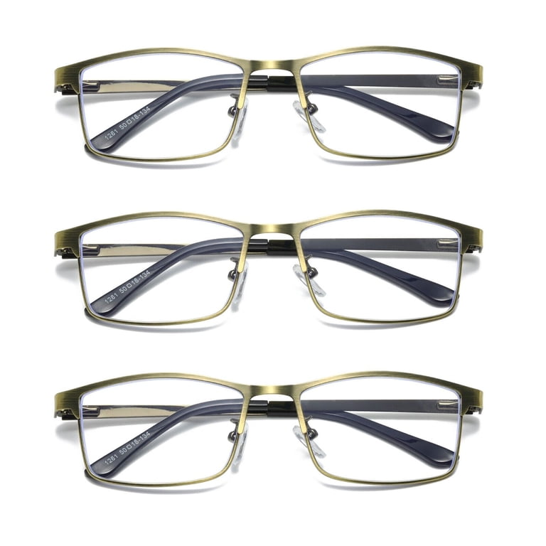 Metal Frame Reading Glasses with Spring Hinge Blue Light Blocking Amazon.com: MERRY main image 2
