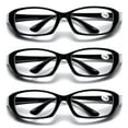 thumbnail image 1 of 3 PK Full Lens Men Womens Black Reading Glasses Clear Readers with Side Shields, 1 of 8