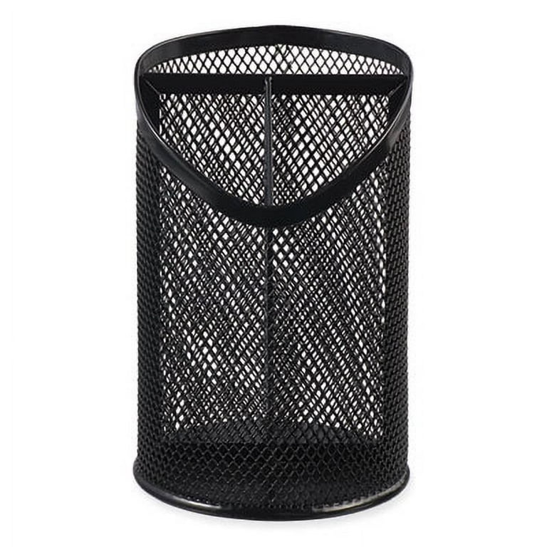 Metal Mesh 3-Compartment Pencil Cup, 4.13