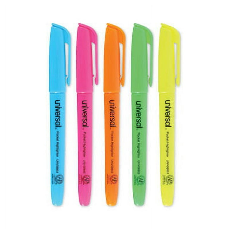   Basics Chisel Tip, Fluorescent Ink Highlighters,  Assorted Colors - Pack of 12 : Office Products