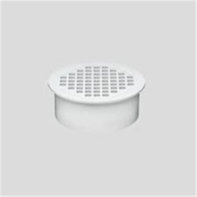 White Round PVC Snap-In Floor Drain with Strainer