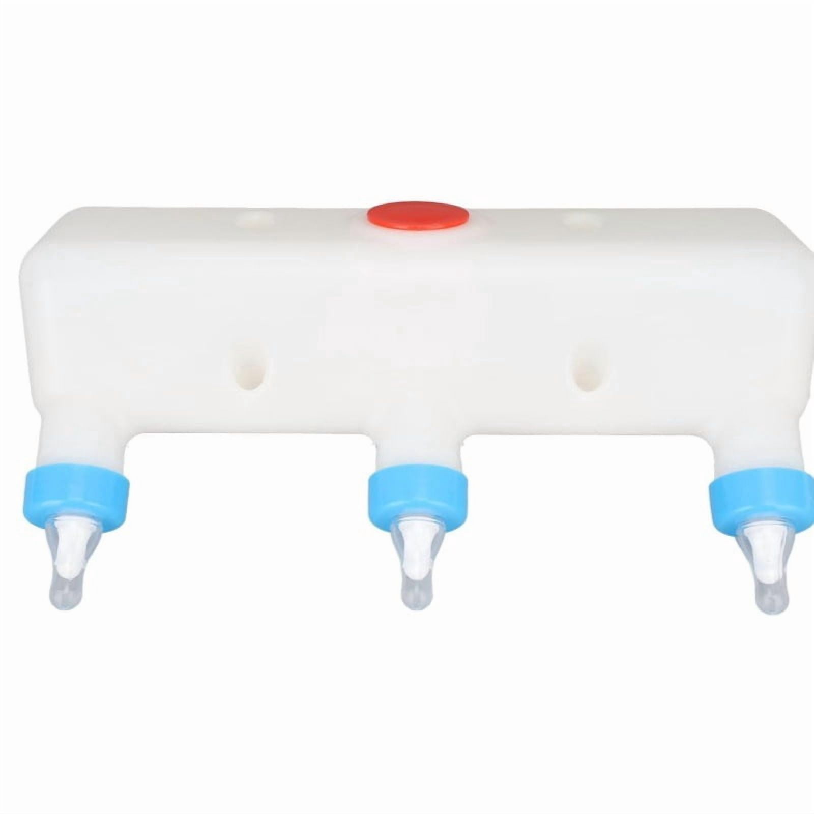 Farm Animal Feeder with 3 Nipple Spouts, 3 Liter Thickened Drinking Bottle, Can be Hung Upside Down, Suitable for Lambs and Piglets