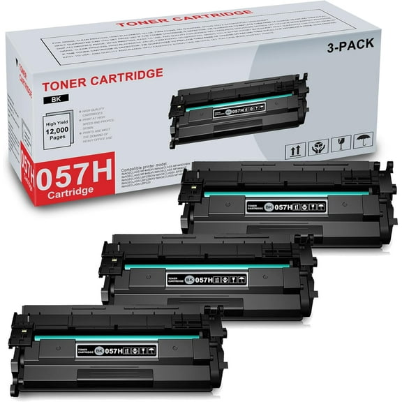 3-Pack 057H 3010C001 Black Toner Cartridge High Yield Compatible CRG057H 057H Replacement for Canon MF445dw MF445dwbn MF448dw MF449dw LBP226dw LBP227dw LBP228dw MF440 LBP220 Printer