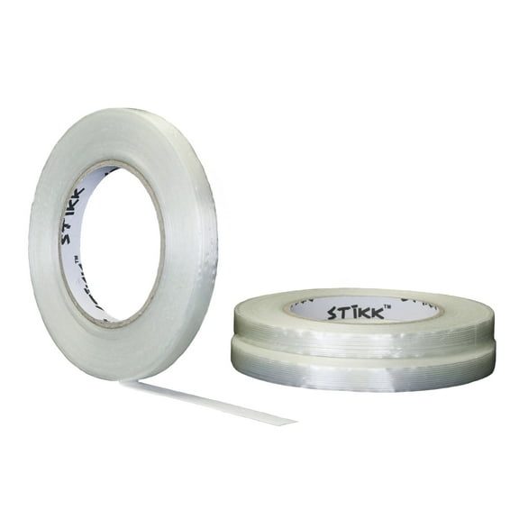 3 Pack 1/2" .5 inch x 60 Yard (12mm x 55m) 5 Mils Thick STIKK Clear Filament Tape