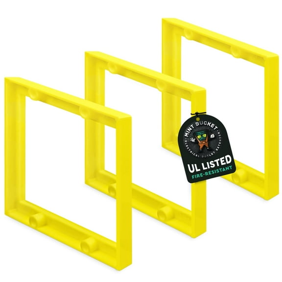 1/4" Double Gang Receptacle Outlet Box Extender - Yellow - Pack of 3